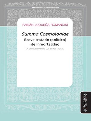 cover image of Summa Cosmologiae--Breve tratado (político) de inmortalidad